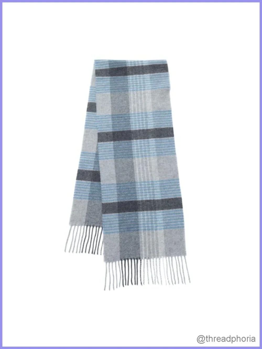 Merino Wool Cashmere Blend Plaid Fringe Scarf Fair Trade Artisan Made
